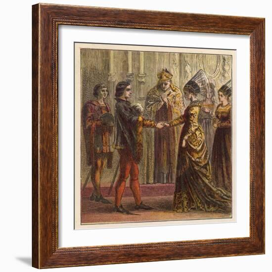 The Marriage of Henry V of England and Catherine de Valois the Daughter of Charles VI of France-Joseph Kronheim-Framed Art Print