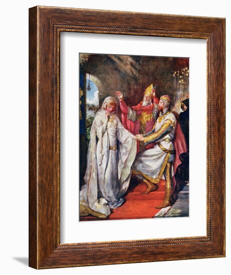 The Marriage of King Arthur and Queen Guinevere, Illustration for 'Children's Stories from…-John Henry Frederick Bacon-Framed Giclee Print