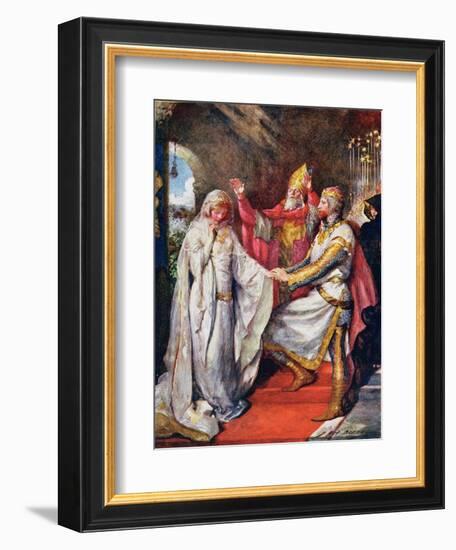 The Marriage of King Arthur and Queen Guinevere, Illustration for 'Children's Stories from…-John Henry Frederick Bacon-Framed Giclee Print