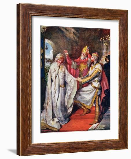 The Marriage of King Arthur and Queen Guinevere, Illustration for 'Children's Stories from…-John Henry Frederick Bacon-Framed Giclee Print