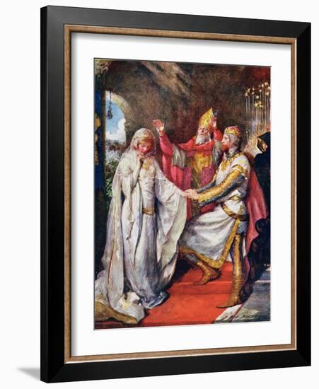 The Marriage of King Arthur and Queen Guinevere, Illustration for 'Children's Stories from…-John Henry Frederick Bacon-Framed Giclee Print