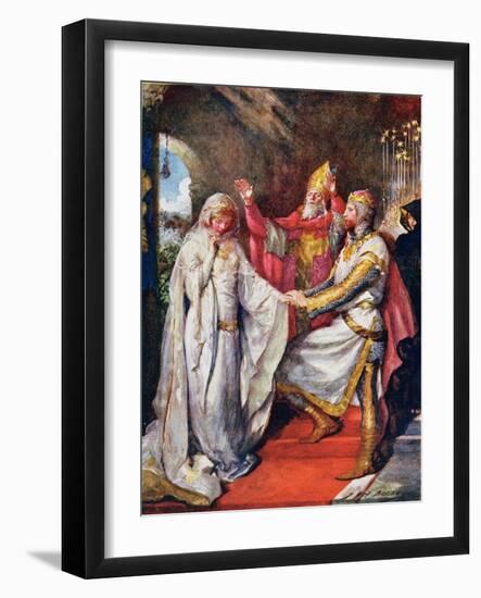 The Marriage of King Arthur and Queen Guinevere, Illustration for 'Children's Stories from…-John Henry Frederick Bacon-Framed Giclee Print