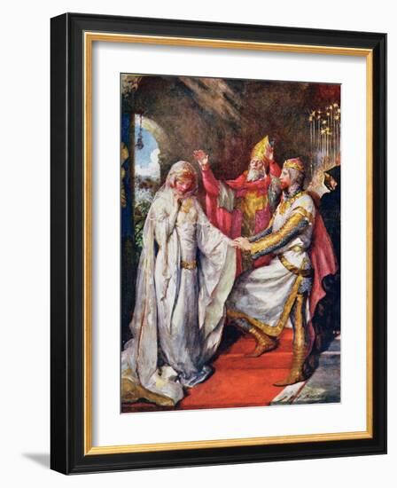 The Marriage of King Arthur and Queen Guinevere, Illustration for 'Children's Stories from…-John Henry Frederick Bacon-Framed Giclee Print