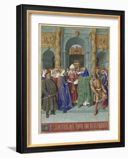 The Marriage of Mary and Joseph (Hours of Étienne Chevalie)-Jean Fouquet-Framed Giclee Print