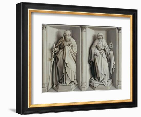 The Marriage of Mary and Joseph. (Revers)-Robert Campin-Framed Giclee Print