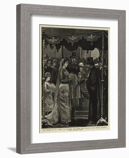 The Marriage of Mr Leopold De Rothschild and Mademoiselle Marie Perugia in the Central Synagogue-null-Framed Giclee Print