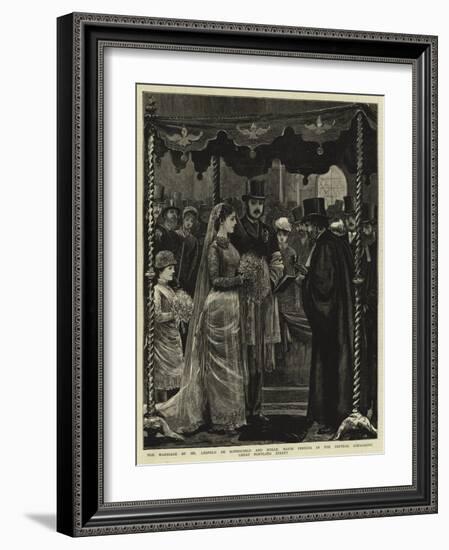 The Marriage of Mr Leopold De Rothschild and Mademoiselle Marie Perugia in the Central Synagogue-null-Framed Giclee Print