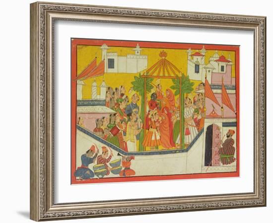 The Marriage of Rama and His Brothers from the "Sangri Ramayana"-null-Framed Giclee Print