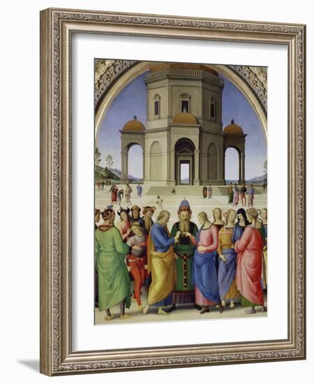 The Marriage of the Virgin, about 1500-Perugino-Framed Giclee Print