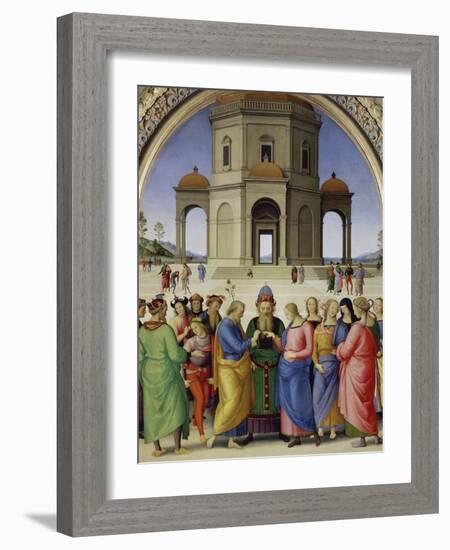 The Marriage of the Virgin, about 1500-Perugino-Framed Giclee Print