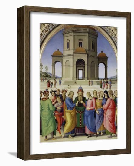 The Marriage of the Virgin, about 1500-Perugino-Framed Giclee Print