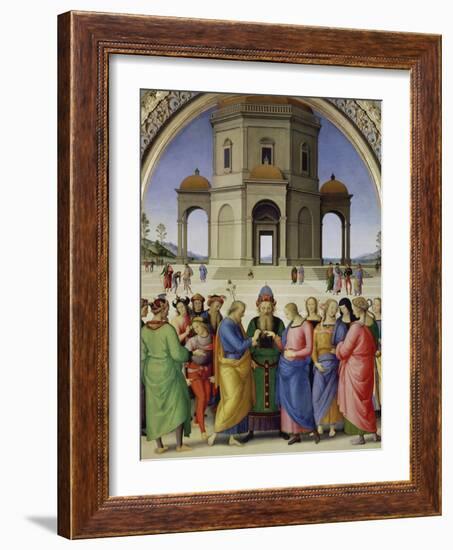 The Marriage of the Virgin, about 1500-Perugino-Framed Giclee Print