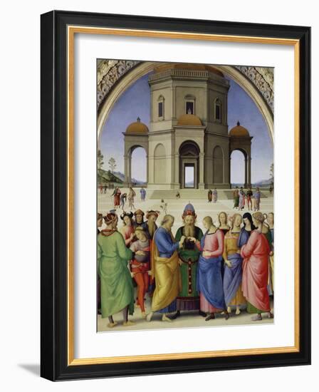 The Marriage of the Virgin, about 1500-Perugino-Framed Giclee Print