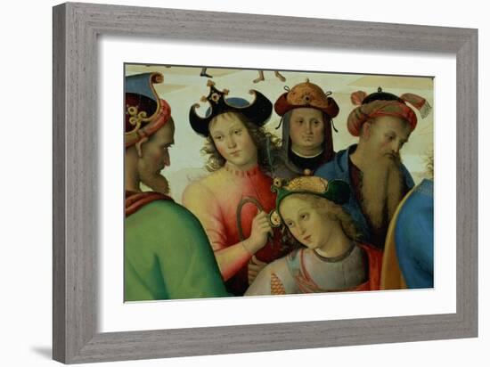 The Marriage of the Virgin, Detail of the Suitors, 1500-04-Pietro Perugino-Framed Giclee Print