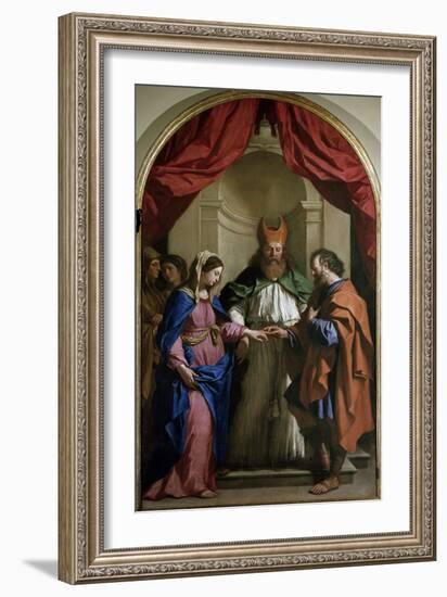 The Marriage of the Virgin (Oil on Canvas, 1649)-Guercino (1591-1666)-Framed Giclee Print