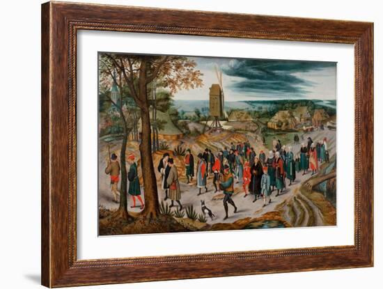 The Marriage Procession (Oil on Panel)-Pieter the Younger Brueghel-Framed Giclee Print