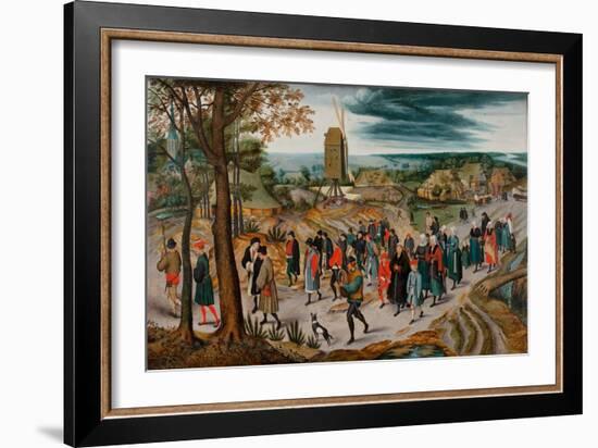 The Marriage Procession (Oil on Panel)-Pieter the Younger Brueghel-Framed Giclee Print