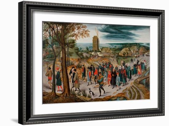 The Marriage Procession (Oil on Panel)-Pieter the Younger Brueghel-Framed Giclee Print