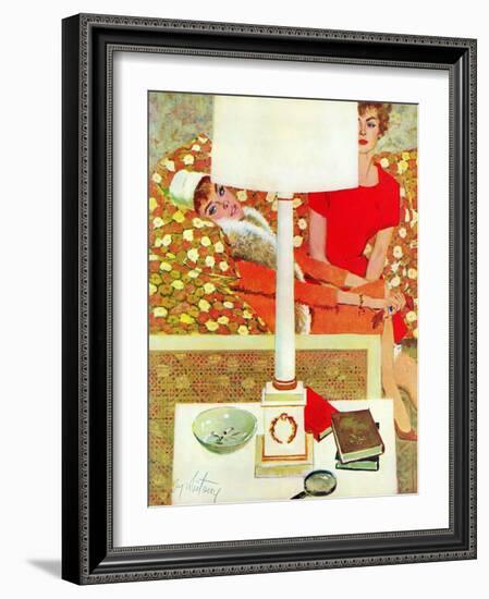 The Marriage Wrecker - Saturday Evening Post "Leading Ladies", March 1, 1958 pg.22-Coby Whitmore-Framed Giclee Print