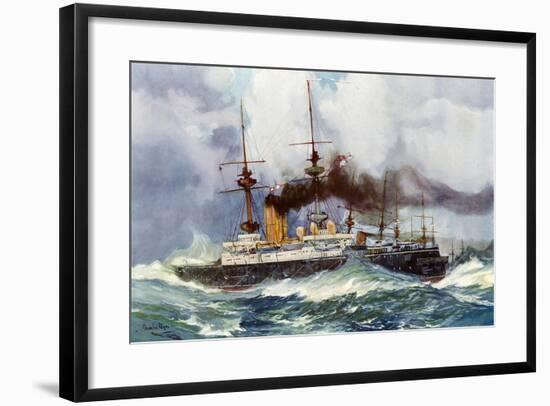 The "Mars" in the Channel Squadron, 1901-Charles Edward Dixon-Framed Giclee Print