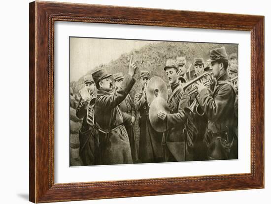 The 'Marseillaise' Played in the Trench, from 'Le Miroir', 17 October 1915-null-Framed Giclee Print