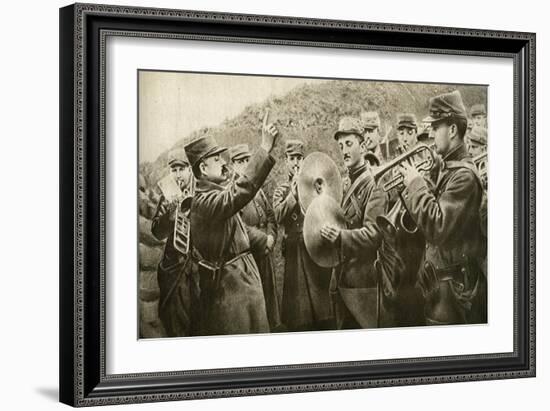 The 'Marseillaise' Played in the Trench, from 'Le Miroir', 17 October 1915-null-Framed Giclee Print