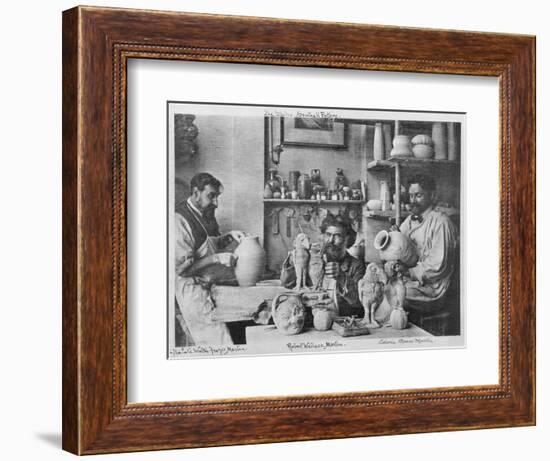 The Martin Brothers in the Studio at the Southall Pottery (B/W Photo)-English Photographer-Framed Premium Giclee Print