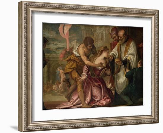 The Martyrdom and Last Communion of St. Lucy-Paolo Veronese-Framed Giclee Print