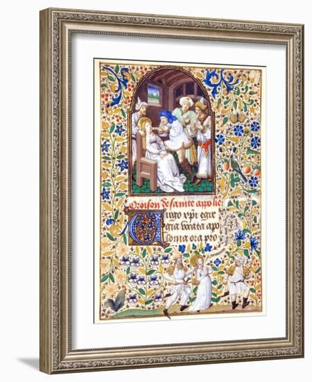 The Martyrdom from the Life of St. Apollonia, A Book of Hours-null-Framed Giclee Print