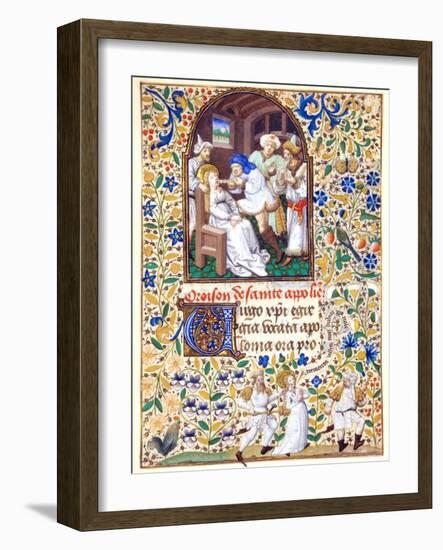 The Martyrdom from the Life of St. Apollonia, A Book of Hours-null-Framed Giclee Print