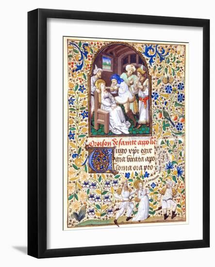 The Martyrdom from the Life of St. Apollonia, A Book of Hours-null-Framed Giclee Print