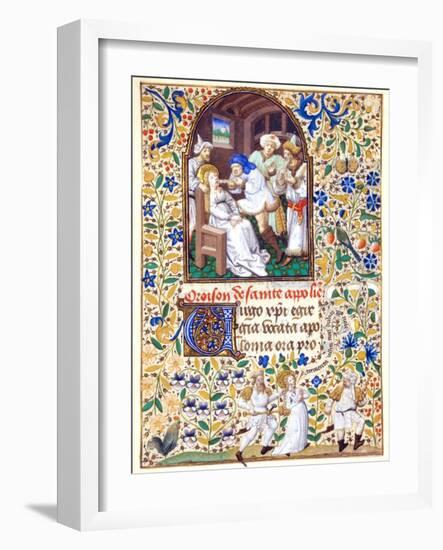 The Martyrdom from the Life of St. Apollonia, A Book of Hours-null-Framed Giclee Print