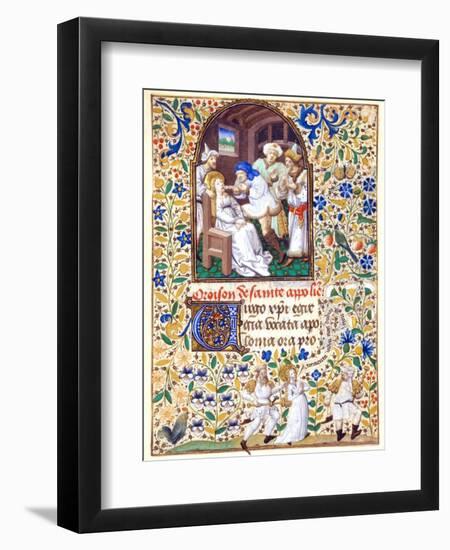 The Martyrdom from the Life of St. Apollonia, A Book of Hours-null-Framed Giclee Print