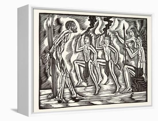 The Martyrdom, from the Travels and Sufferings of Father Jean De Brebeuf, 1938-Eric Gill-Framed Premier Image Canvas