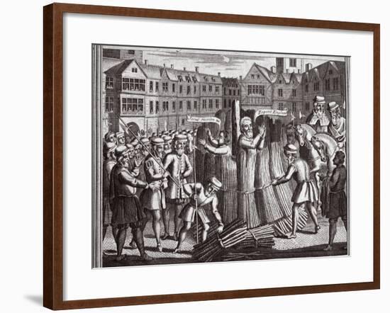 The Martyrdom of Mr John Bradford and John Leaf in Smithfield, Illustration from 'Foxes Martyrs'…-null-Framed Giclee Print