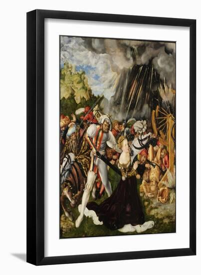 The Martyrdom of Saint Catherine - Peinture Delucas Cranach the Elder (1472-1553) - Ca 1504-1509 --Lucas the Elder Cranach-Framed Giclee Print