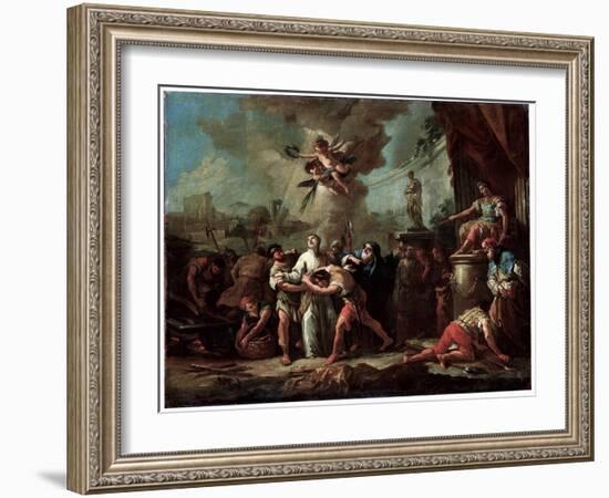 The Martyrdom of Saint Lawrence, 18th Century-Gaspare Diziani-Framed Giclee Print