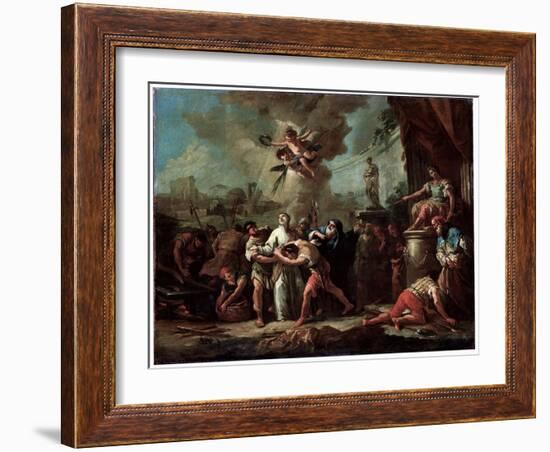 The Martyrdom of Saint Lawrence, 18th Century-Gaspare Diziani-Framed Giclee Print