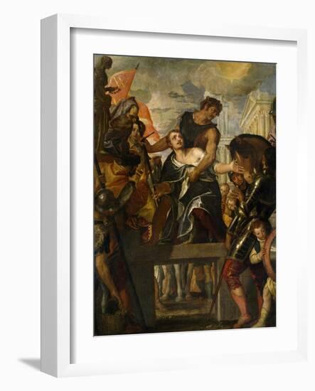 The Martyrdom of Saint Mena, ca. 1580-Paolo Veronese-Framed Giclee Print