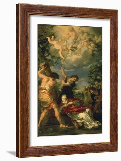 The Martyrdom of Saint Stephen, 1660-Pietro Da Cortona-Framed Giclee Print