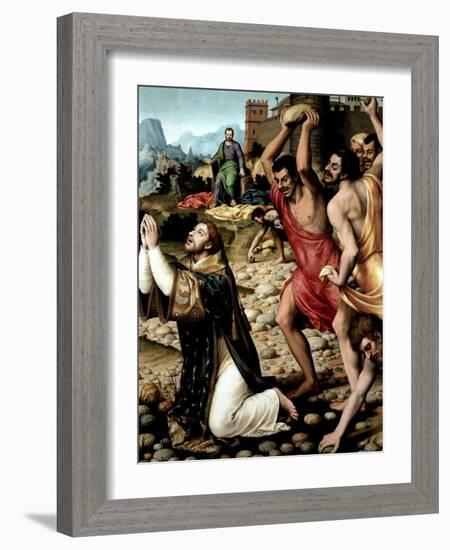 The Martyrdom of Saint Stephen, Ca. 1562-Juan De juanes-Framed Giclee Print