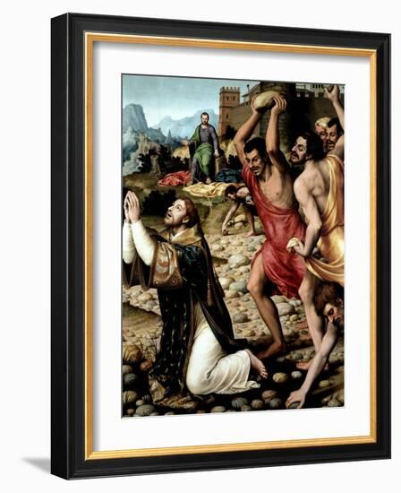 The Martyrdom of Saint Stephen, Ca. 1562-Juan De juanes-Framed Giclee Print