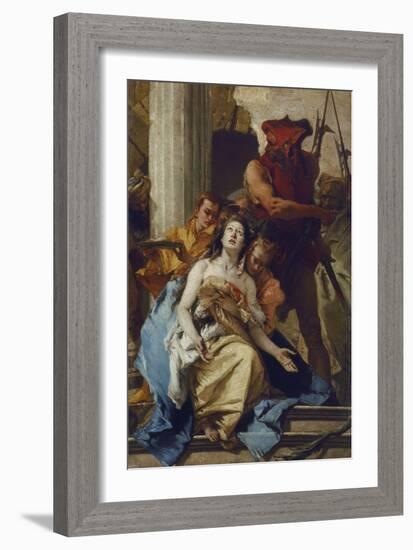 The Martyrdom of St. Agatha, about 1750. (Altarpiece from S. Agata, Lendinara)-Giovanni Battista Tiepolo-Framed Giclee Print