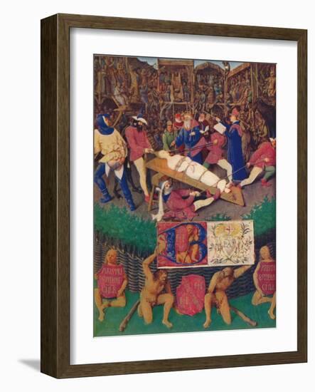 'The Martyrdom of St. Apolline', c1455, (1939)-Jean Fouquet-Framed Giclee Print