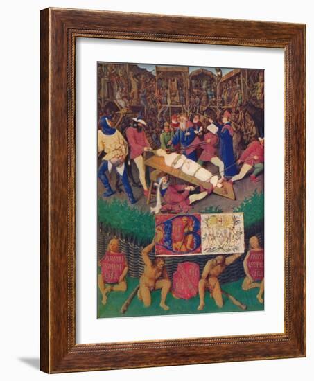 'The Martyrdom of St. Apolline', c1455, (1939)-Jean Fouquet-Framed Giclee Print