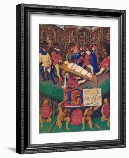 'The Martyrdom of St. Apolline', c1455, (1939)-Jean Fouquet-Framed Giclee Print