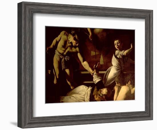 The Martyrdom of St. Matthew, Detail, 1599-1600-Caravaggio-Framed Giclee Print