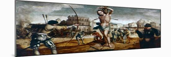 The Martyrdom of St Sebastian, 16th Century-Gregorio Lopez-Mounted Giclee Print