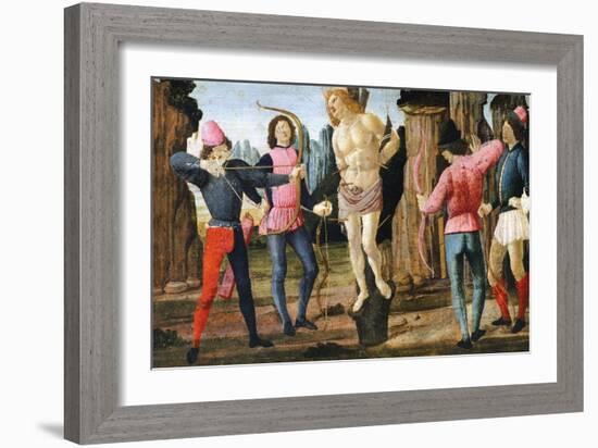 The Martyrdom of St Sebastian, Detail from Predella of Sacred Conversation-Domenico Ghirlandaio-Framed Giclee Print