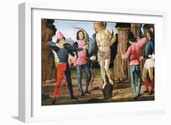 The Martyrdom of St Sebastian, Detail from Predella of Sacred Conversation-Domenico Ghirlandaio-Framed Giclee Print